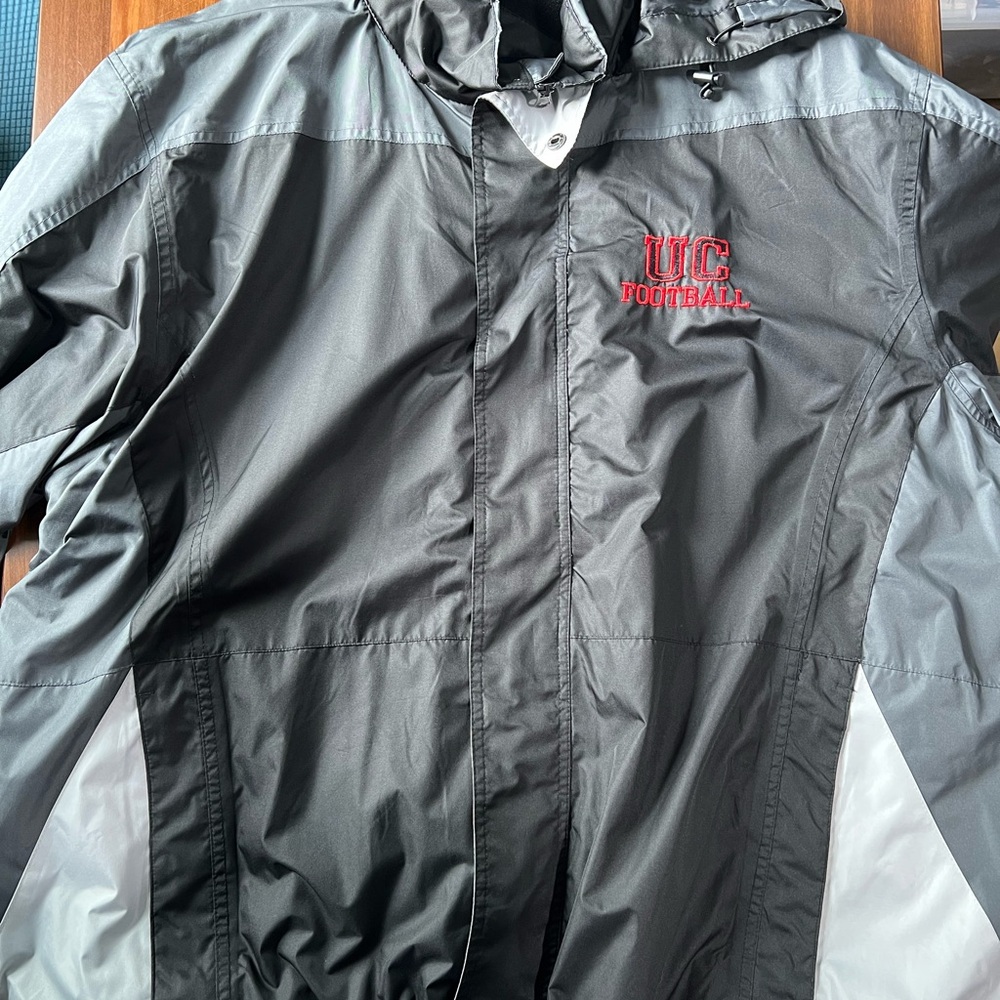 UC Football Men's Black and Gray Jacket